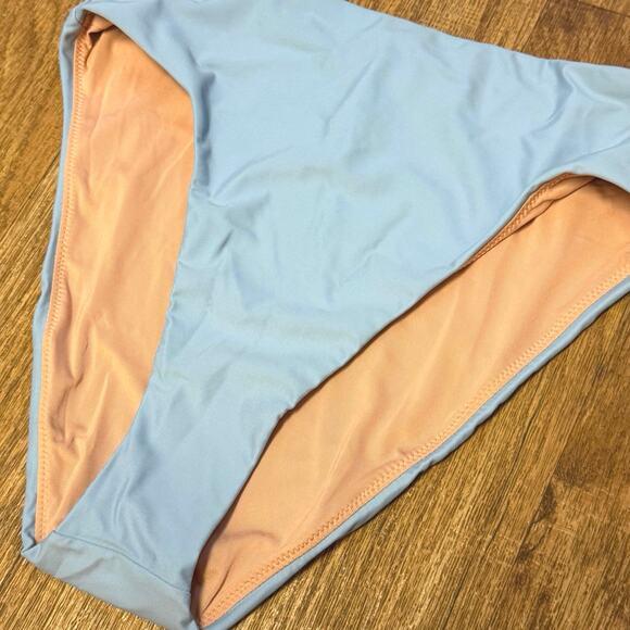 J. Crew Blue High Rise Bikini Bottom Size Medium - Picture 3 of 7